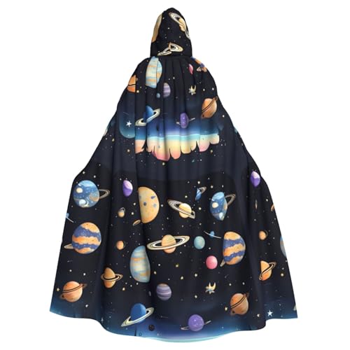 DLXW Herren Damen Umhang Halloween Kapuzenumhang Königin Robe Kostüm Renaissance Mittelalter Kostüm Saturn Jupiter Erde DLXW Herren Damen Umhang Halloween Kapuzenumhang Königin Robe Kostüm Renaissance Mittelalter Kostüm Saturn Jupiter Erde von DLXW