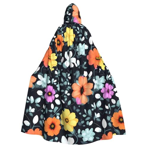 DLXW Herren Damen Umhang Halloween Kapuzenumhang Königin Robe Kostüm Renaissance Mittelalter Kostüm Schöne Bunte Blumen DLXW Herren Damen Umhang Halloween Kapuzenumhang Königin Robe Kostüm Renaissance Mittelalter Kostüm Schöne Bunte Blumen von DLXW