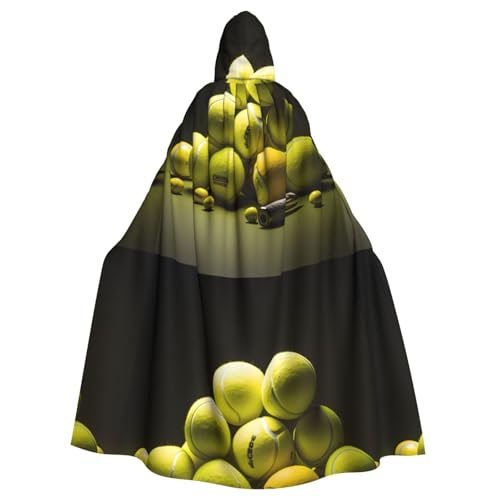 DLXW Herren Damen Umhang Halloween Kapuzenumhang Königin Robe Kostüm Renaissance Mittelalter Kostüm Tennis Diagramm von DLXW