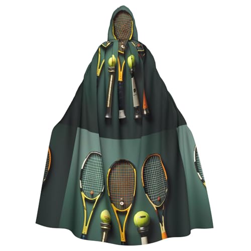 DLXW Herren Damen Umhang Halloween Kapuzenumhang Königin Robe Kostüm Renaissance Mittelalter Kostüm Tennisbälle und Schläger DLXW Herren Damen Umhang Halloween Kapuzenumhang Königin Robe Kostüm Renaissance Mittelalter Kostüm Tennisbälle und Schläger von DLXW