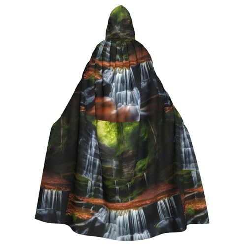 DLXW Herren Damen Umhang Halloween Kapuzenumhang Königin Robe Kostüm Renaissance Mittelalter Kostüm Wasserfall Ansicht DLXW Herren Damen Umhang Halloween Kapuzenumhang Königin Robe Kostüm Renaissance Mittelalter Kostüm Wasserfall Ansicht von DLXW