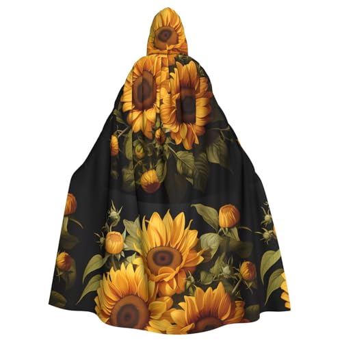 DLXW Herren Damen Umhang Halloween Kapuzenumhang Königin Robe Kostüm Renaissance Mittelalter Kostüm mit der gelben Sonnenblume DLXW Herren Damen Umhang Halloween Kapuzenumhang Königin Robe Kostüm Renaissance Mittelalter Kostüm mit der gelben Sonnenblume von DLXW