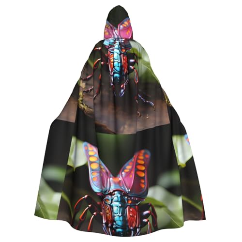 DLXW Herren Damen Umhang Halloween Kapuzenumhang Königin Robe Kostüm Renaissance Mittelalter Kostüm seltsame Insekten DLXW Herren Damen Umhang Halloween Kapuzenumhang Königin Robe Kostüm Renaissance Mittelalter Kostüm seltsame Insekten von DLXW