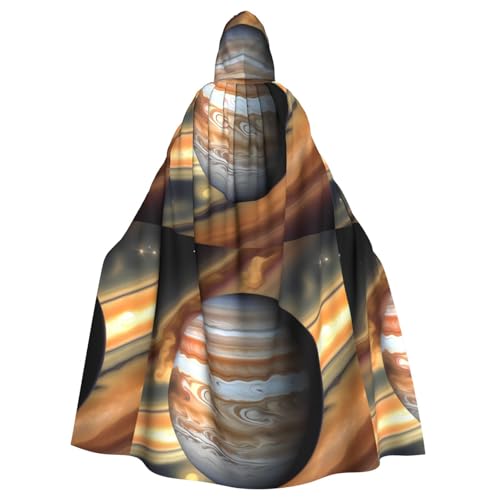 DLXW Jupiter Landschaft Erwachsene Kapuzenumhang - 100% Polyester, bequem und langlebig, perfekt für Halloween, Cosplay, Kostümpartys, Bühnenauftritte von DLXW