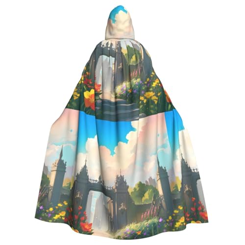 DLXW Kapuzenumhang für Erwachsene außerhalb des Schlosses – 100 % Polyester, bequem und langlebig, perfekt für Halloween, Cosplay, Kostümpartys, Bühnenauftritte von DLXW