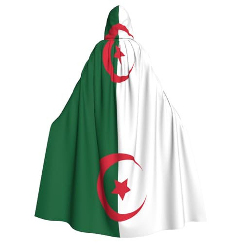 DLXW Kapuzenumhang mit Flagge von Algerien für Erwachsene, 100 % Polyester, bequem und langlebig, perfekt für Halloween, Cosplay, Kostümpartys, Bühnenauftritte DLXW Kapuzenumhang mit Flagge von Algerien für Erwachsene, 100 % Polyester, bequem und langlebig, perfekt für Halloween, Cosplay, Kostümpartys, Bühnenauftritte von DLXW