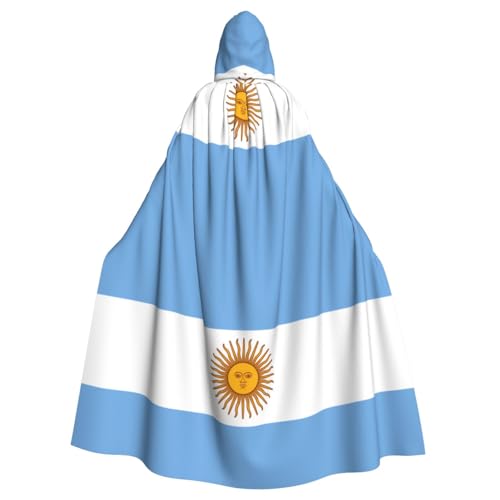 DLXW Kapuzenumhang mit argentinischer Flagge für Erwachsene, 100 % Polyester, bequem und langlebig, perfekt für Halloween, Cosplay, Kostümpartys, Bühnenauftritte von DLXW