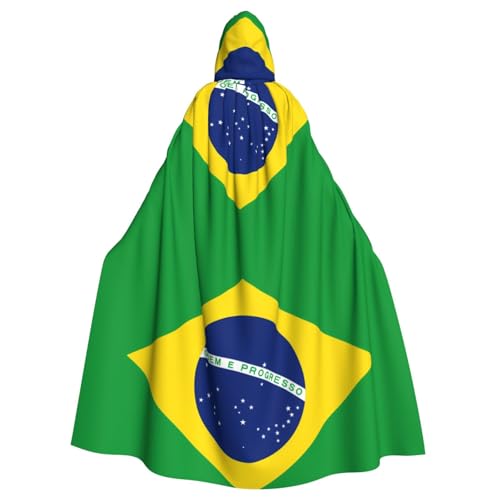 DLXW Kapuzenumhang mit brasilianischer Flagge, 100 % Polyester, bequem und langlebig, perfekt für Halloween, Cosplay, Kostümpartys, Bühnenauftritte DLXW Kapuzenumhang mit brasilianischer Flagge, 100 % Polyester, bequem und langlebig, perfekt für Halloween, Cosplay, Kostümpartys, Bühnenauftritte von DLXW