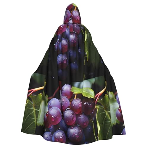 DLXW Kapuzenumhang mit frischen Trauben für Erwachsene – 100 % Polyester, bequem und langlebig, perfekt für Halloween, Cosplay, Kostümpartys, Bühnenauftritte von DLXW