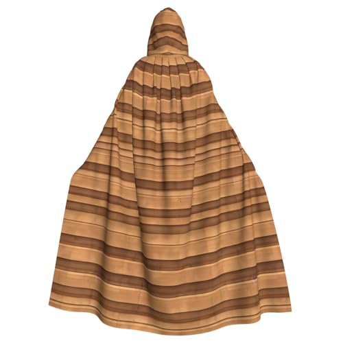 DLXW Kapuzenumhang mit origineller Holzstruktur für Erwachsene – 100 % Polyester, bequem und langlebig, perfekt für Halloween, Cosplay, Kostümpartys, Bühnenauftritte von DLXW