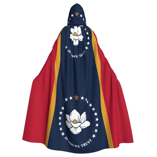 DLXW Mississippi Kapuzenumhang mit Staatsflagge für Damen und Herren von DLXW
