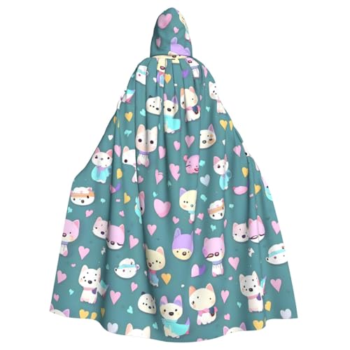 DLXW Niedlicher kleiner Fuchs Kapuzenumhang für Erwachsene – 100% Polyester, bequem und langlebig, perfekt für Halloween, Cosplay, Kostümpartys, Bühnenauftritte von DLXW