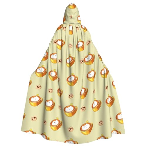 DLXW Renaissance Erwachsenen-Kapuzenumhang Polyester Umhang viktorianische Capelle Mittelalter Hobbit Halloween Kostüm Cartoon Katze Kaffee DLXW Renaissance Erwachsenen-Kapuzenumhang Polyester Umhang viktorianische Capelle Mittelalter Hobbit Halloween Kostüm Cartoon Katze Kaffee von DLXW