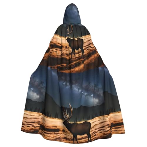 DLXW Renaissance Erwachsenen-Kapuzenumhang Polyester Umhang viktorianische Capelle Mittelalter Hobbit Halloween Kostüm Elch auf der Wiese DLXW Renaissance Erwachsenen-Kapuzenumhang Polyester Umhang viktorianische Capelle Mittelalter Hobbit Halloween Kostüm Elch auf der Wiese von DLXW
