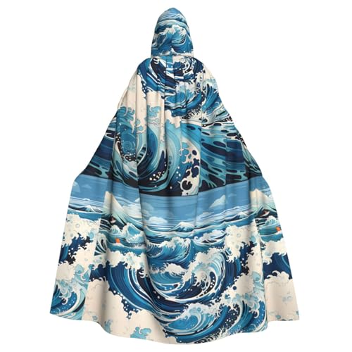 DLXW Renaissance Erwachsenen-Kapuzenumhang Polyester Umhang viktorianische Capelle Mittelalter Hobbit Halloween Kostüm Ukiyo-e Stil Wellen DLXW Renaissance Erwachsenen-Kapuzenumhang Polyester Umhang viktorianische Capelle Mittelalter Hobbit Halloween Kostüm Ukiyo-e Stil Wellen von DLXW