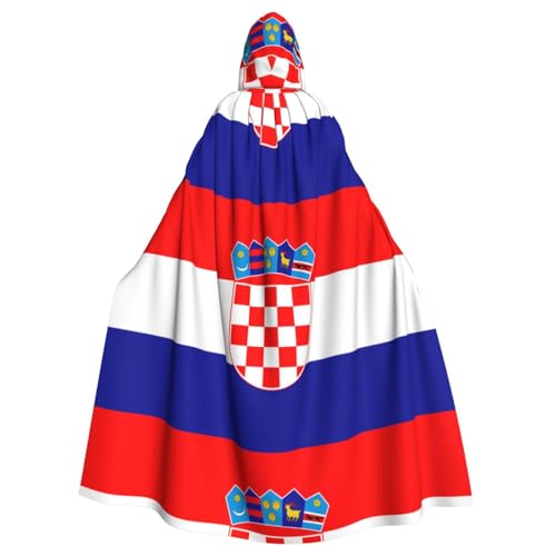 DLXW Renaissance Erwachsenen-Kapuzenumhang Polyester Umhang viktorianische Capelle Mittelalter Hobby Halloween Kostüm Republik Kroatien Flagge DLXW Renaissance Erwachsenen-Kapuzenumhang Polyester Umhang viktorianische Capelle Mittelalter Hobby Halloween Kostüm Republik Kroatien Flagge von DLXW