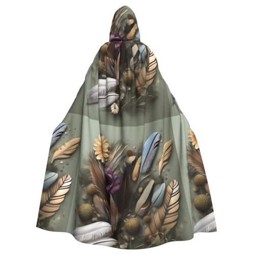 DLXW Renaissance Kapuzenumhang für Erwachsene, Polyester, viktorianische Capelle, mittelalterliches Hobbit, Halloween-Kostüm, Federblume DLXW Renaissance Kapuzenumhang für Erwachsene, Polyester, viktorianische Capelle, mittelalterliches Hobbit, Halloween-Kostüm, Federblume von DLXW