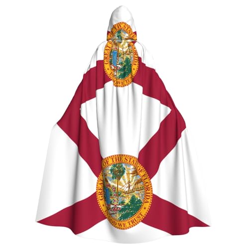 DLXW Renaissance Kapuzenumhang für Erwachsene, Polyester, viktorianische Capelle, mittelalterliches Hobbit, Halloween-Kostüm, Flagge von Florida DLXW Renaissance Kapuzenumhang für Erwachsene, Polyester, viktorianische Capelle, mittelalterliches Hobbit, Halloween-Kostüm, Flagge von Florida von DLXW