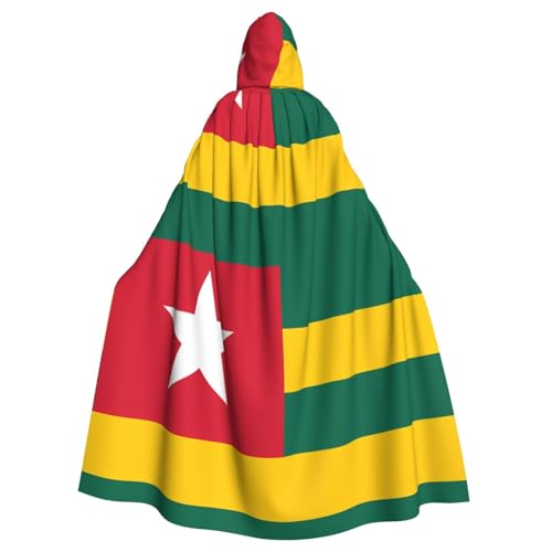 DLXW Renaissance Kapuzenumhang für Erwachsene, Polyester, viktorianische Capelle, mittelalterliches Hobbit, Halloween-Kostüm, Flagge von Togo DLXW Renaissance Kapuzenumhang für Erwachsene, Polyester, viktorianische Capelle, mittelalterliches Hobbit, Halloween-Kostüm, Flagge von Togo von DLXW