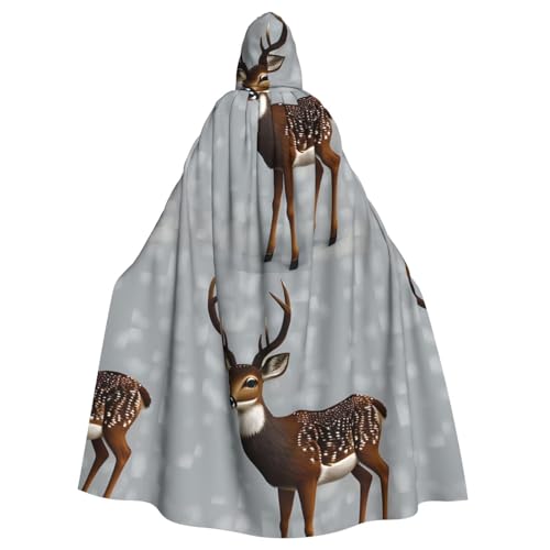 DLXW Renaissance Kapuzenumhang für Erwachsene, Polyester, viktorianische Capelle, mittelalterliches Hobbit, Halloween-Kostüm, Grau, Pflaume, Hirsch von DLXW