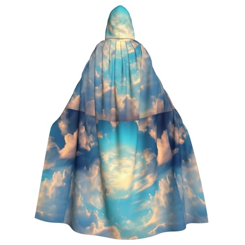 DLXW Renaissance Kapuzenumhang für Erwachsene, Polyester, viktorianische Capelle, mittelalterliches Hobbit, Halloween-Kostüm, bewölkter Himmel DLXW Renaissance Kapuzenumhang für Erwachsene, Polyester, viktorianische Capelle, mittelalterliches Hobbit, Halloween-Kostüm, bewölkter Himmel von DLXW
