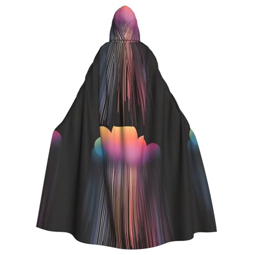 DLXW Renaissance Kapuzenumhang für Erwachsene, Polyester, viktorianische Capelle, mittelalterliches Hobbit, Halloween-Kostüm, bunt, Regenbogen, Regen DLXW Renaissance Kapuzenumhang für Erwachsene, Polyester, viktorianische Capelle, mittelalterliches Hobbit, Halloween-Kostüm, bunt, Regenbogen, Regen von DLXW