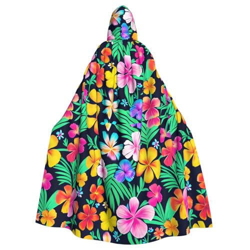 DLXW Renaissance Kapuzenumhang für Erwachsene, Polyester, viktorianische Capelle, mittelalterliches Hobbit, Halloween-Kostüm, bunte Blumen DLXW Renaissance Kapuzenumhang für Erwachsene, Polyester, viktorianische Capelle, mittelalterliches Hobbit, Halloween-Kostüm, bunte Blumen von DLXW