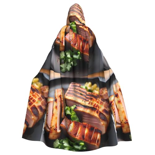 DLXW Renaissance Kapuzenumhang für Erwachsene, Polyester, viktorianische Capelle, mittelalterliches Hobbit, Halloween-Kostüm, goldfarben von DLXW