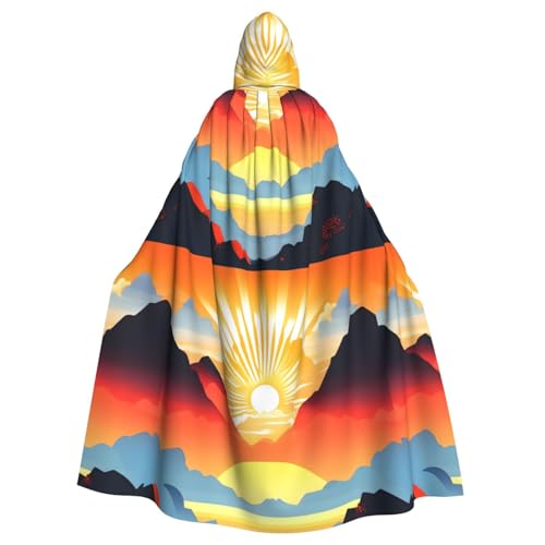DLXW Renaissance Kapuzenumhang für Erwachsene, Polyester, viktorianische Capelle, mittelalterliches Hobbit, Halloween-Kostüm, heller Sonnenaufgang DLXW Renaissance Kapuzenumhang für Erwachsene, Polyester, viktorianische Capelle, mittelalterliches Hobbit, Halloween-Kostüm, heller Sonnenaufgang von DLXW