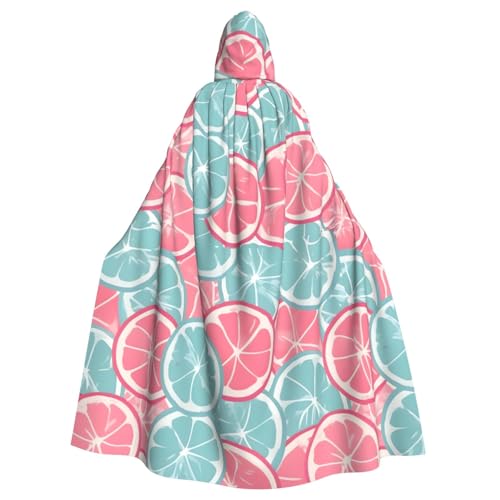 DLXW Renaissance Kapuzenumhang für Erwachsene, Polyester, viktorianische Capelle, mittelalterliches Hobbit, Halloween-Kostüm, rosa, blau, Zitrusscheiben DLXW Renaissance Kapuzenumhang für Erwachsene, Polyester, viktorianische Capelle, mittelalterliches Hobbit, Halloween-Kostüm, rosa, blau, Zitrusscheiben von DLXW