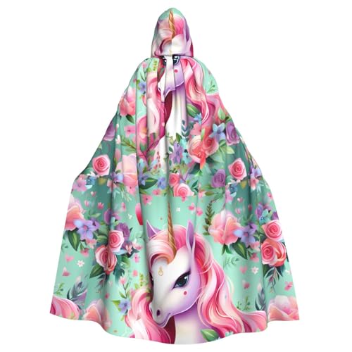 DLXW Renaissance Kapuzenumhang für Erwachsene, Polyester, viktorianische Capelle, mittelalterliches Hobbit, Halloween-Kostüm, rosa Einhorn DLXW Renaissance Kapuzenumhang für Erwachsene, Polyester, viktorianische Capelle, mittelalterliches Hobbit, Halloween-Kostüm, rosa Einhorn von DLXW
