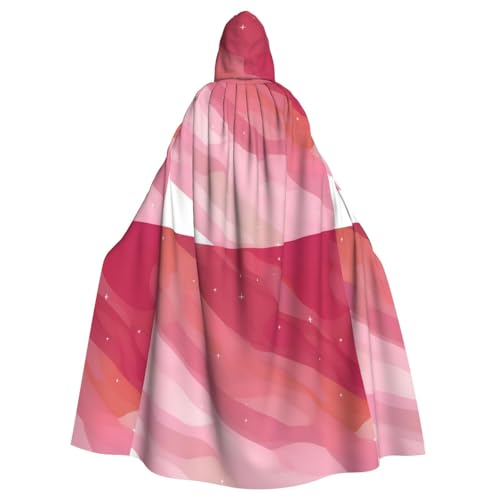 DLXW Renaissance Kapuzenumhang für Erwachsene, Polyester, viktorianische Capelle, mittelalterliches Hobbit, Halloween-Kostüm, rosa Farbverlauf DLXW Renaissance Kapuzenumhang für Erwachsene, Polyester, viktorianische Capelle, mittelalterliches Hobbit, Halloween-Kostüm, rosa Farbverlauf von DLXW