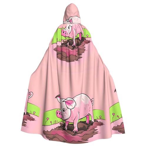 DLXW Renaissance Kapuzenumhang für Erwachsene, Polyester, viktorianische Capelle, mittelalterliches Hobbit, Halloween-Kostüm, rosa Ferkel DLXW Renaissance Kapuzenumhang für Erwachsene, Polyester, viktorianische Capelle, mittelalterliches Hobbit, Halloween-Kostüm, rosa Ferkel von DLXW