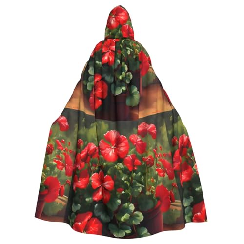 DLXW Renaissance Kapuzenumhang für Erwachsene, Polyester, viktorianische Capelle, mittelalterliches Hobbit, Halloween-Kostüm, rote Geranien DLXW Renaissance Kapuzenumhang für Erwachsene, Polyester, viktorianische Capelle, mittelalterliches Hobbit, Halloween-Kostüm, rote Geranien von DLXW