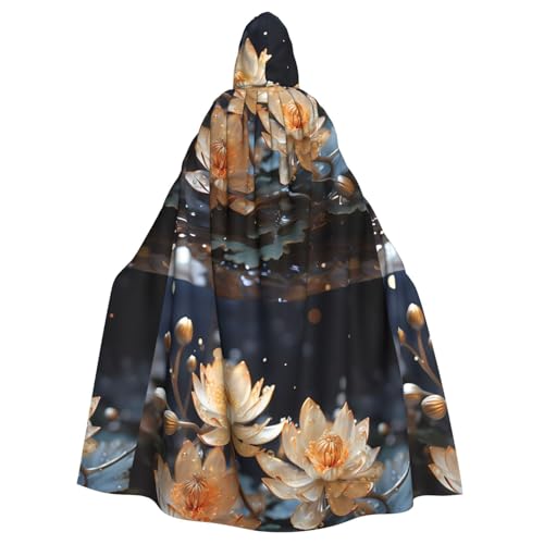 DLXW Renaissance-Umhang mit Kapuze für Erwachsene, Polyester, viktorianische Capelle, mittelalterliches Hobbit, Halloween-Kostüm, Bohemian-Stil, weißer Lotus DLXW Renaissance-Umhang mit Kapuze für Erwachsene, Polyester, viktorianische Capelle, mittelalterliches Hobbit, Halloween-Kostüm, Bohemian-Stil, weißer Lotus von DLXW