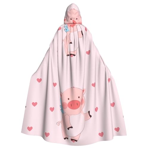 DLXW Renaissance-Umhang mit Kapuze für Erwachsene, Polyester, viktorianische Capelle, mittelalterliches Hobbit, Halloween-Kostüm, Cartoon, fliegendes Schwein DLXW Renaissance-Umhang mit Kapuze für Erwachsene, Polyester, viktorianische Capelle, mittelalterliches Hobbit, Halloween-Kostüm, Cartoon, fliegendes Schwein von DLXW