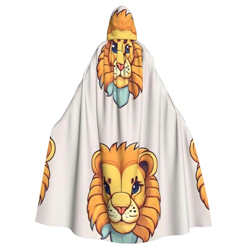 DLXW Renaissance-Umhang mit Kapuze für Erwachsene, Polyester, viktorianische Capelle, mittelalterliches Hobbit, Halloween-Kostüm, Cartoon, niedlicher kleiner Löwe DLXW Renaissance-Umhang mit Kapuze für Erwachsene, Polyester, viktorianische Capelle, mittelalterliches Hobbit, Halloween-Kostüm, Cartoon, niedlicher kleiner Löwe von DLXW