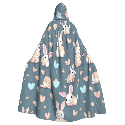 DLXW Renaissance-Umhang mit Kapuze für Erwachsene, Polyester, viktorianische Capelle, mittelalterliches Hobbit, Halloween-Kostüm, Cartoon, niedliches Häschen DLXW Renaissance-Umhang mit Kapuze für Erwachsene, Polyester, viktorianische Capelle, mittelalterliches Hobbit, Halloween-Kostüm, Cartoon, niedliches Häschen von DLXW