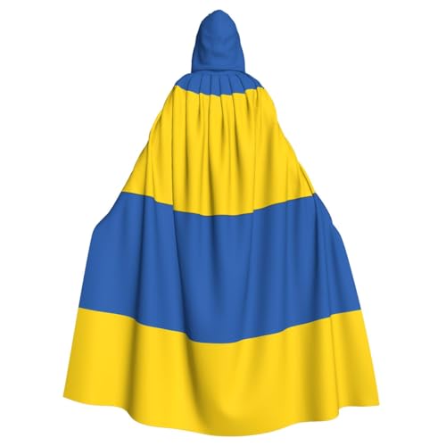 DLXW Renaissance-Umhang mit Kapuze für Erwachsene, Polyester, viktorianische Capelle, mittelalterliches Hobbit, Halloween-Kostüm, Flagge der Ukraine DLXW Renaissance-Umhang mit Kapuze für Erwachsene, Polyester, viktorianische Capelle, mittelalterliches Hobbit, Halloween-Kostüm, Flagge der Ukraine von DLXW