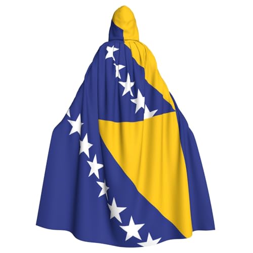 DLXW Renaissance-Umhang mit Kapuze für Erwachsene, Polyester, viktorianische Capelle, mittelalterliches Hobbit, Halloween-Kostüm, Flagge von Bosnien und Herzegowina DLXW Renaissance-Umhang mit Kapuze für Erwachsene, Polyester, viktorianische Capelle, mittelalterliches Hobbit, Halloween-Kostüm, Flagge von Bosnien und Herzegowina von DLXW