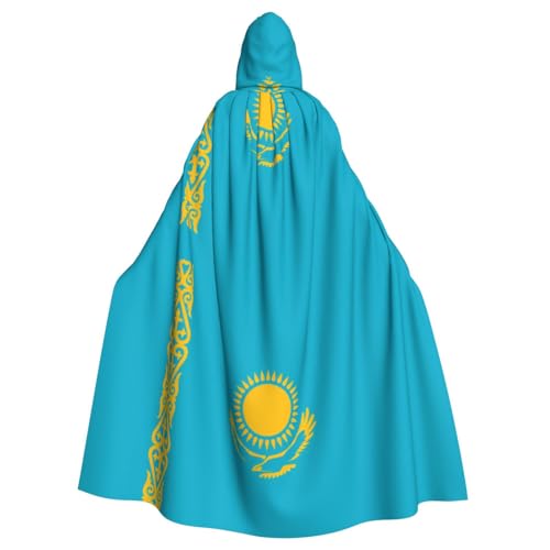 DLXW Renaissance-Umhang mit Kapuze für Erwachsene, Polyester, viktorianische Capelle, mittelalterliches Hobbit, Halloween-Kostüm, Flagge von Kasachstan DLXW Renaissance-Umhang mit Kapuze für Erwachsene, Polyester, viktorianische Capelle, mittelalterliches Hobbit, Halloween-Kostüm, Flagge von Kasachstan von DLXW