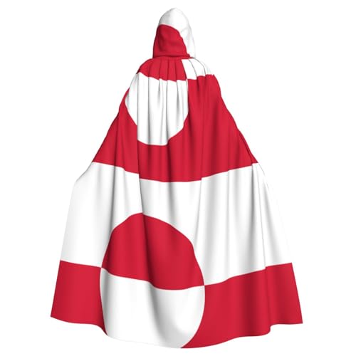 DLXW Renaissance-Umhang mit Kapuze für Erwachsene, Polyester, viktorianische Capelle, mittelalterliches Hobbit, Halloween-Kostüm, Grönland-Flagge DLXW Renaissance-Umhang mit Kapuze für Erwachsene, Polyester, viktorianische Capelle, mittelalterliches Hobbit, Halloween-Kostüm, Grönland-Flagge von DLXW