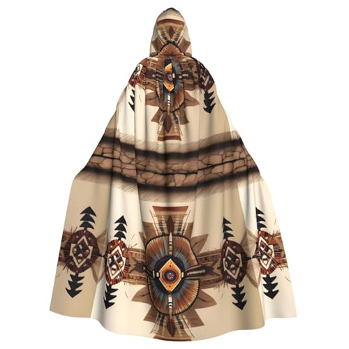 DLXW Renaissance-Umhang mit Kapuze für Erwachsene, Polyester, viktorianische Capelle, mittelalterliches Hobbit, Halloween-Kostüm, Indianer-Malerei DLXW Renaissance-Umhang mit Kapuze für Erwachsene, Polyester, viktorianische Capelle, mittelalterliches Hobbit, Halloween-Kostüm, Indianer-Malerei von DLXW