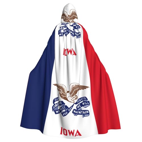 DLXW Renaissance-Umhang mit Kapuze für Erwachsene, Polyester, viktorianische Capelle, mittelalterliches Hobbit, Halloween-Kostüm, Iowa Staatsflagge DLXW Renaissance-Umhang mit Kapuze für Erwachsene, Polyester, viktorianische Capelle, mittelalterliches Hobbit, Halloween-Kostüm, Iowa Staatsflagge von DLXW
