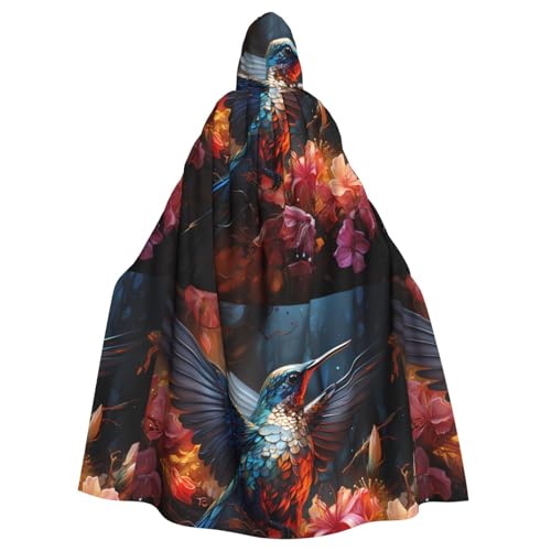 DLXW Renaissance-Umhang mit Kapuze für Erwachsene, Polyester, viktorianische Capelle, mittelalterliches Hobbit, Halloween-Kostüm, Kolibri von DLXW