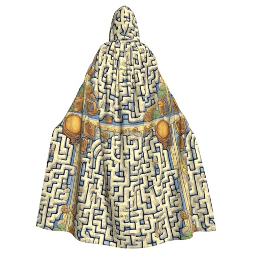 DLXW Renaissance-Umhang mit Kapuze für Erwachsene, Polyester, viktorianische Capelle, mittelalterliches Hobbit, Halloween-Kostüm, Labyrinth, Schatzkarte DLXW Renaissance-Umhang mit Kapuze für Erwachsene, Polyester, viktorianische Capelle, mittelalterliches Hobbit, Halloween-Kostüm, Labyrinth, Schatzkarte von DLXW