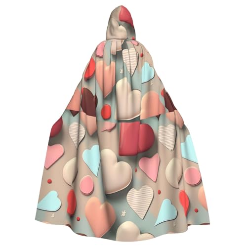 DLXW Renaissance-Umhang mit Kapuze für Erwachsene, Polyester, viktorianische Capelle, mittelalterliches Hobbit, Halloween-Kostüm, Liebesmuster DLXW Renaissance-Umhang mit Kapuze für Erwachsene, Polyester, viktorianische Capelle, mittelalterliches Hobbit, Halloween-Kostüm, Liebesmuster von DLXW