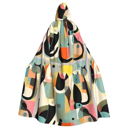 DLXW Renaissance-Umhang mit Kapuze für Erwachsene, Polyester, viktorianische Capelle, mittelalterliches Hobbit, Halloween-Kostüm, Mitte des Jahrhunderts, moderne Kunst, Katze DLXW Renaissance-Umhang mit Kapuze für Erwachsene, Polyester, viktorianische Capelle, mittelalterliches Hobbit, Halloween-Kostüm, Mitte des Jahrhunderts, moderne Kunst, Katze von DLXW