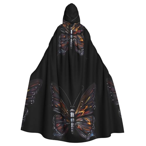 DLXW Renaissance-Umhang mit Kapuze für Erwachsene, Polyester, viktorianische Capelle, mittelalterliches Hobbit, Halloween-Kostüm, Mystery, Schmetterling DLXW Renaissance-Umhang mit Kapuze für Erwachsene, Polyester, viktorianische Capelle, mittelalterliches Hobbit, Halloween-Kostüm, Mystery, Schmetterling von DLXW