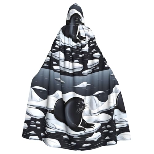 DLXW Renaissance-Umhang mit Kapuze für Erwachsene, Polyester, viktorianische Capelle, mittelalterliches Hobbit, Halloween-Kostüm, Robben auf Eis DLXW Renaissance-Umhang mit Kapuze für Erwachsene, Polyester, viktorianische Capelle, mittelalterliches Hobbit, Halloween-Kostüm, Robben auf Eis von DLXW